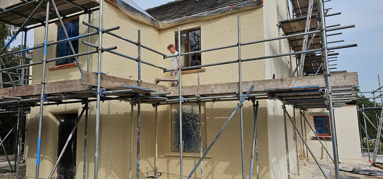 Preston coloured render finish on a domestic exterior